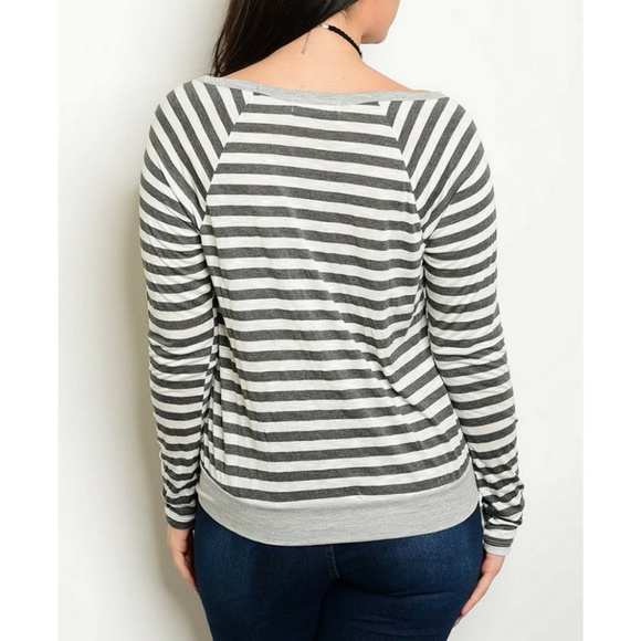 Grey Stripe Top {Sweet Mary} - Picture 3 of 3